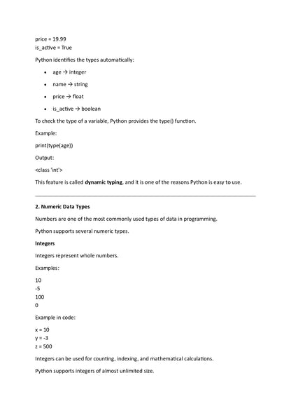 Text document with Python programming language information on a white background