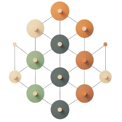 Wall-mounted coat rack with colorful circular hooks on a white background