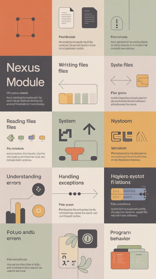 Nexus Module infographic with various icons and text on a white background
